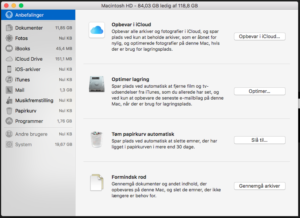 Detaljeret lagringsplads på Mac